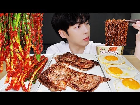 MUKBANG | 직접 만든 김치 레시피 & 파김치, 짜파게티, 계란 소고기 먹방 | KIMCHI RECIPE KOREAN HOME FOOD