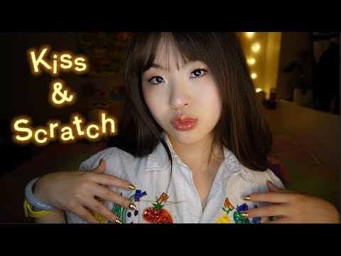 ASMR Muah Kisses Just for You 💋🍋 Fabric Scratching, Soft Speaking & Tingles