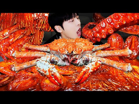 ASMR MUKBANG | 직접 만든 해물찜 대왕 킹크랩 문어 팽이 버섯 먹방 & 레시피  KING CRAB, OCTOPUS, SEAFOOD