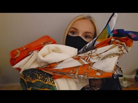 ASMR Show & Tell | Try on Scarf Haul | Soft Spoken Whispering