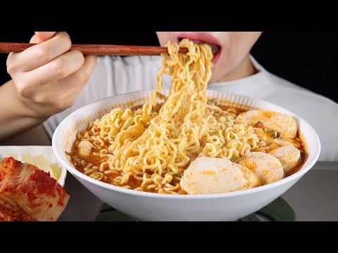 ASMR Soft Tofu Ramyun Noodles While Fighting the Flu | Eating Sounds Mukbang