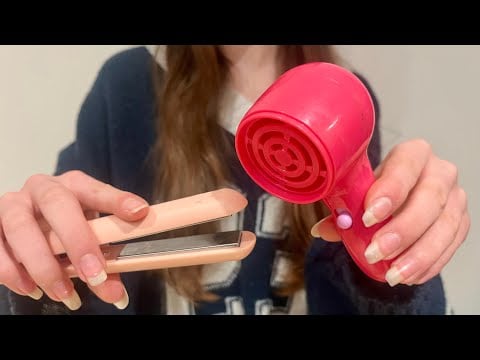 ASMR Styling your hair | Blow dry | Hair straightening| hair brushing | Spray sounds | lofi 