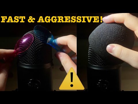 ASMR|⚠️EXTREME FAST AND AGGRESSIVE MIC TRIGGERS. PUMPING SWIRLING RUBBING AND SPOON TRIGGER🥄! LOUD!