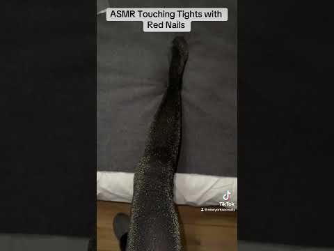 ASMR Touching Tights with Red Nails