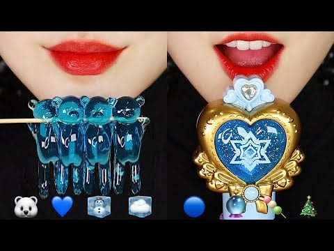 CRUNCH MARSHMALLOW, JELLY ASMR EMOJI FOOD ASMR 💙