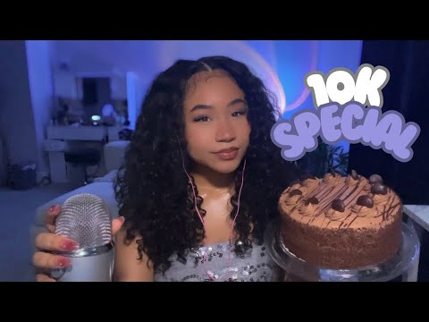 ASMR| Eating Chocolate Cake + Q&A🍰(10K SPECIAL🎉)