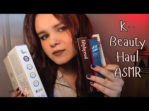 Tapping, Whispering, and Scratching ASMR | Skincare Sounds | KBeauty Product Haul