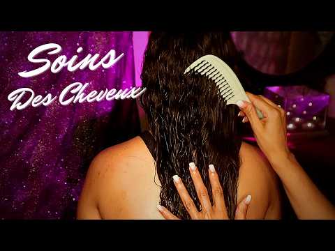 💤 ASMR soins et coiffage des cheveux - chuchotement et douceur