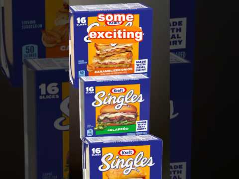 Kraft Cheese Singles New Flavors Jalapeño, Garlic & Herb, Caramelized Onion Cheeses!