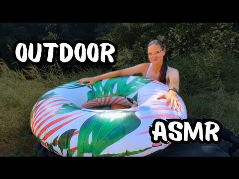 Inflating a GIANT Pool Ring Outdoors 🎈 | Real Nature ASMR
