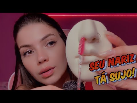 ASMR | VOU LIMPAR E CUIDAR DO SEU NARIZ 👃