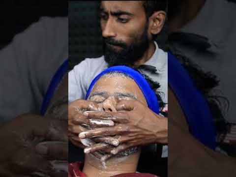 Relaxing Face Wash And Beard Scratching With Neck Crack | ASMR #shorts