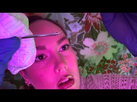 ASMR | Face And Ears Blackhead Extraction - Personal Attention, Binaural, Gloves, Soft Spoken