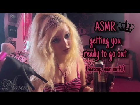ASMR getting you ready to go OUT!🫦 (makeup, hair, outfit)