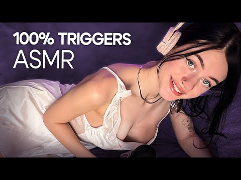 [4K USA ASMR] Gentle Sleep Triggers in SLEEPWEAR, SLEEPING DRESS: Whisper, Slime, Candy and Combs