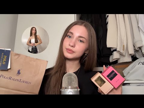 ASMR Try On Shopping Haul 🛍️👚(fabric scratching, close up)