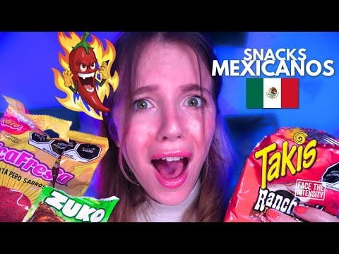 Esto PICA! 🌶️ ASMR Comiendo DULCES Y SNACKS MEXICANOS 🇲🇽🍬