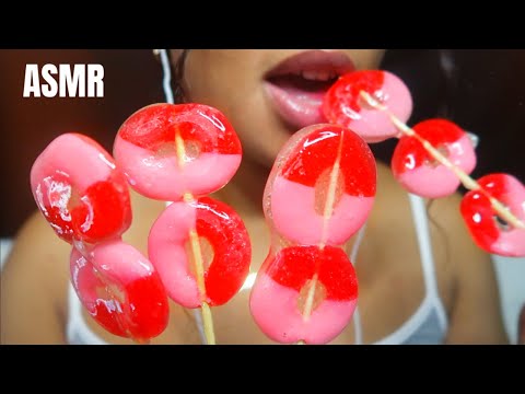 ASMR | Candied Watermelon Rings 🍉 Crunchy Eating Sounds 😋