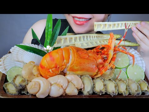 ASMR MÂM HẢI SẢN | SEAFOOD PALTTER  (LOBSTER , SCALLOP , ABALONE , PICKLE BAMBOO SHOOT)  LINH-ASMR