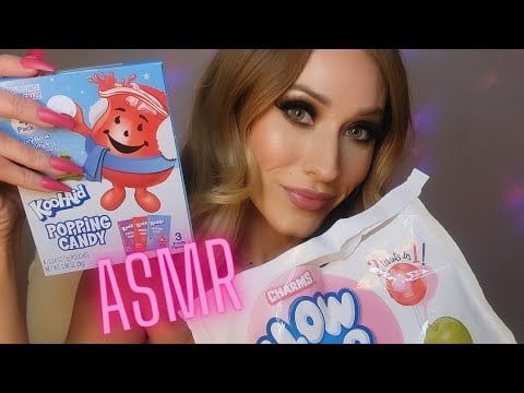 ASMR | Pop Rocks & Blow Pops 🍒🍭✨️ (gum chewing, mouth sounds, bubbles, tapping)