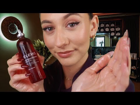 ASMR Winter Spa Treatment Roleplay 💛 fireside facial, scalp and oil shoulder massage ~ soft spoken