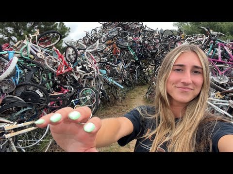 ASMR at a bike sculpture 