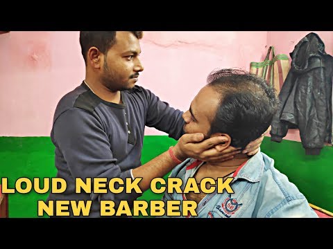 Relaxing Upper body massage By New indian barber with neck cracking asmr