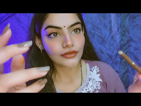 ASMR Indian girl gives you ✨Positive affirmations| Face touching| Aura cleansing