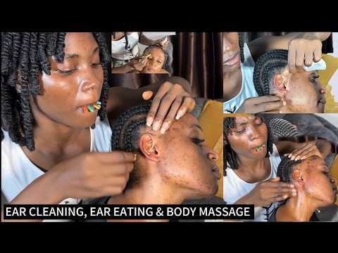 Relaxing Nape, Back Massage, Ear Cleaning, Ear Eating, Spit , Scalp Scratching, Face Eyebrow Picking