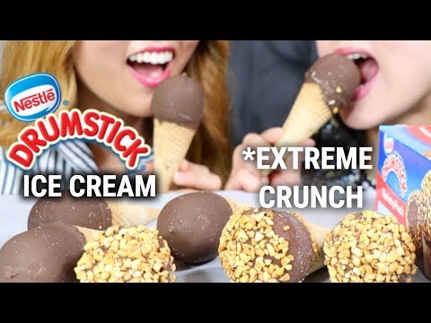 ASMR: EATING ICE CREAM CONES NESTLE DRUMSTICKS *EXTREME CRUNCH* MUKBANG