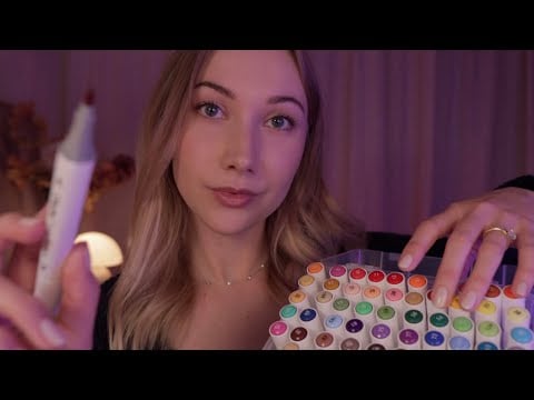 ASMR Drawing On Your Face | Colorful Designs, Marker Sounds, Personal Attention 🎨✨
