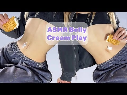 [4K USA] ASMR Belly Cream Eating (pastry, tapping & soft mouth sounds)