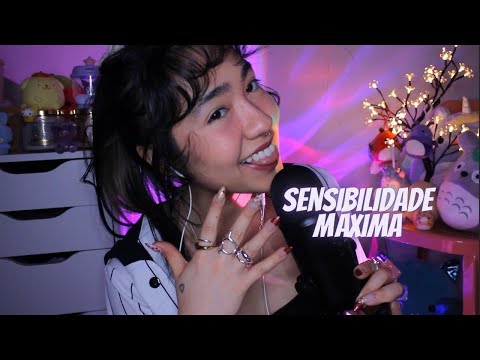 ASMR na SENSIBILIDADE MÁXIMA | Sons de BOCA, MÃO, TECIDO com INAUDÍVEL e TAPPING na UNHA