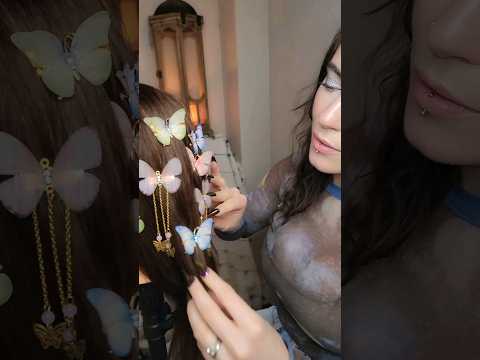 ASMR Hair Play, Brushing, Clips, Soft Whispers #asmr #asmrhair #headscratching #tingles