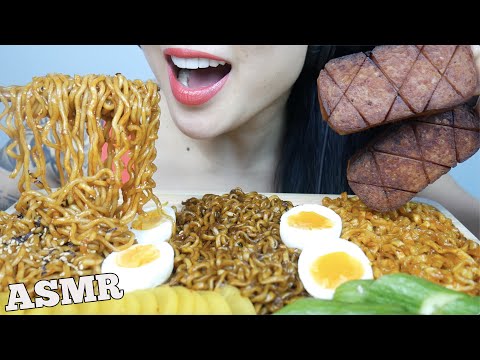 ASMR MOST POPULAR NOODLES *2X FIRE + BLACKBEAN + CHEESY CARBO (EATING SOUNDS) NO TALKING | SAS-ASMR