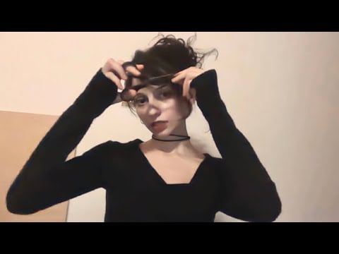 ASMR impulsively cutting my bangs