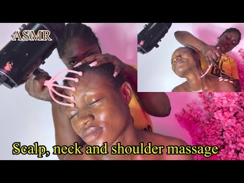 ASMR ✨no gum Long nail head scratch massage and with different tools