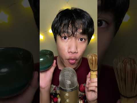 Let's make a match latte! #asmr #relax #mouthsounds #asmrtriggers #asmrvideo #asmrsounds #shorts