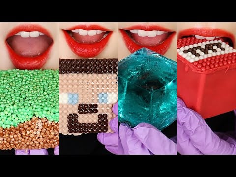 MINECRAFT FOOD IN REAL LIFE COMPILATION, ICE ASMR, SUGAR FONDANT TANGHULU EATING SOUND ASMR 😆