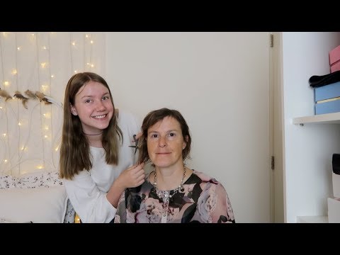 ASMR cutting my mom's hair