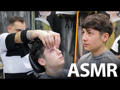 AMAZING Barber Therapy | Young Customer Enjoyed The BEST ASMR HEAD MASSAGE