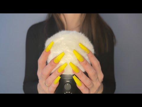 ASMR Fluffy Mic Scratching with Mic Blowing for Sleep (Face Brushing,  No Talking, 3 Hours)