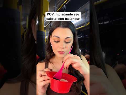 POV: hidratando seu cabelo com maionese #asmr #humor #shorts #asmrsounds