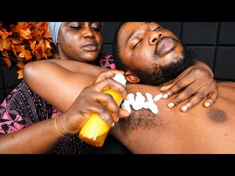 ASMR ✨Armpit Shaving shampoo scratching massage, ingrown beard removal, relaxing face picking