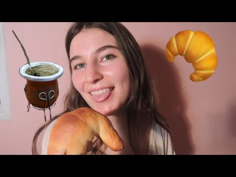 ASMR/COMIENDO Y TOMANDO MATES CON USTEDES(eating sounds)