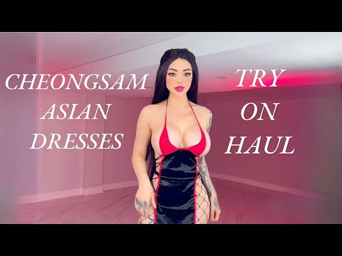 ASMR 🍒 TIGHT ASIAN DRESSES TRY ON HAUL - CHEONGSAM