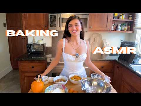 ASMR from scratch | baking pumpkin banana bread (soft spoken, tapping, scratching)