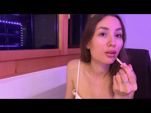 ASMR | chewing gum, lip gloss, no talking