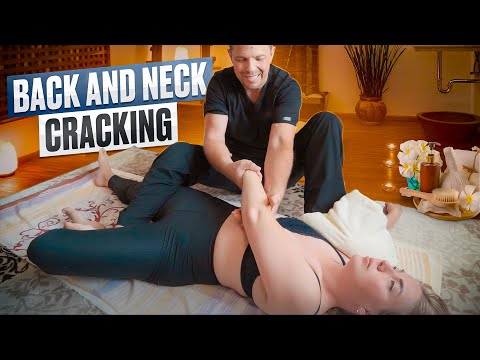 CHIROPRACTIC ADJUSTMENT FOR BACK AND NECK CRACKING | STRETCHING POSES FOR CHARMING GIRL