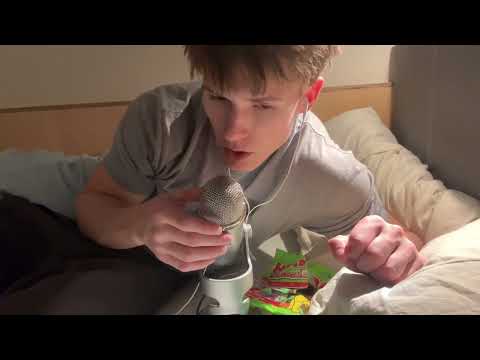 Asmr first time mouth sounds + visual and eating